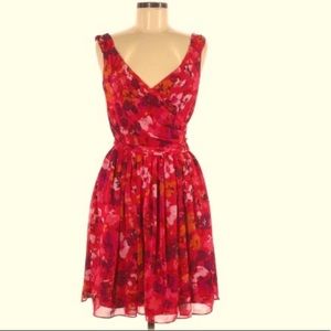 Express Hot Pink Floral Faux Dress